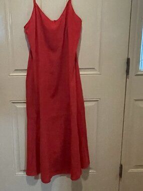 Lovely Lilies Red Midi Dress L